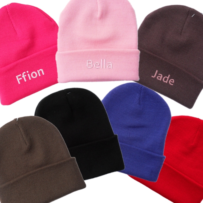 Personalised Beanie Hat Embroidered Cuffed Beanie Hat