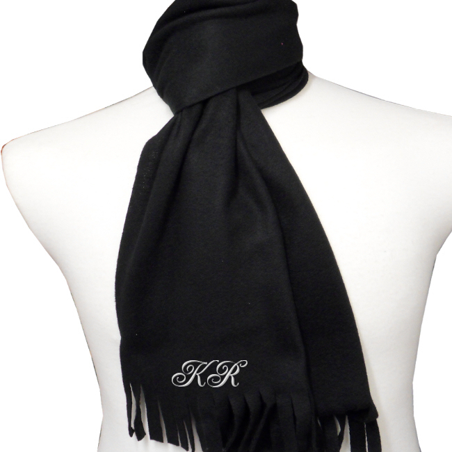 Personalised Scarf Black Fleece Winter Scarf