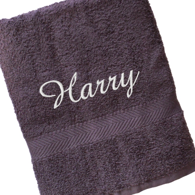 Personalised Bath Towel Dark Grey Luxury Cotton Towel