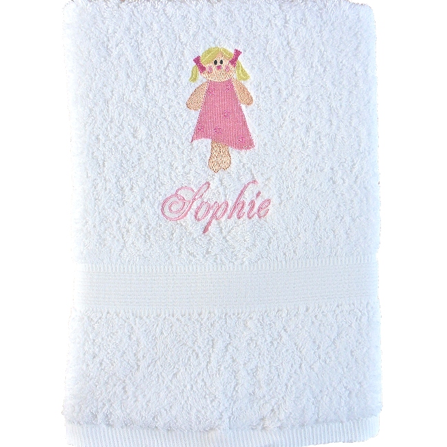 Childrens Towel Personalised Dolly Bath Towel