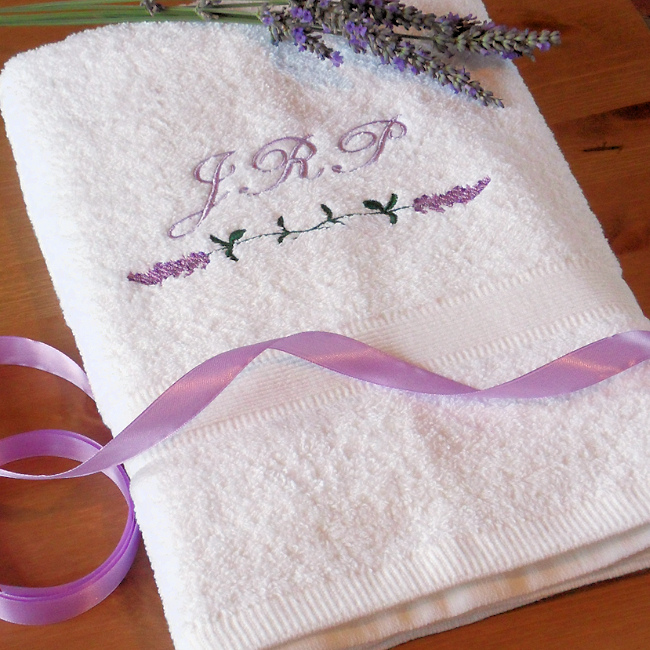 Personalised Towel Lavender Floral Towel