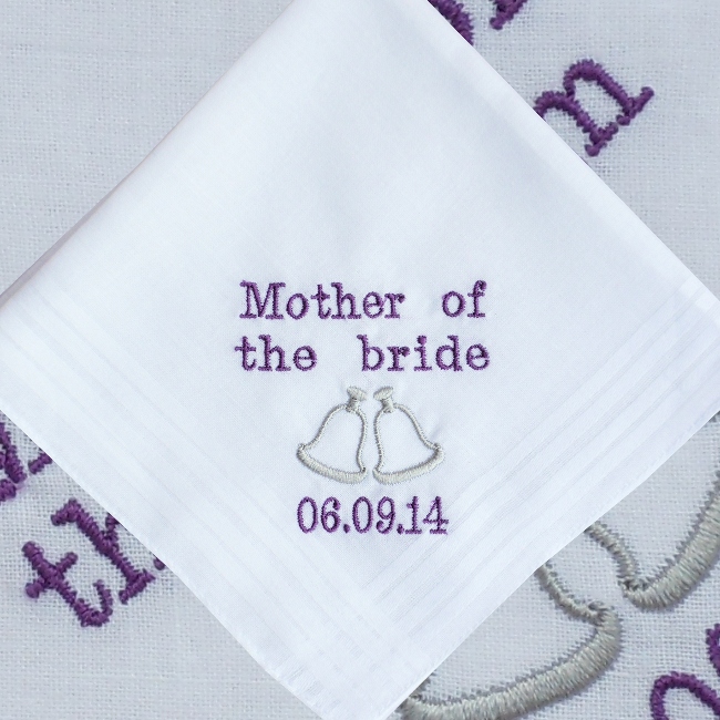 Mother of the Bride, a bells motif and your special wedding date.