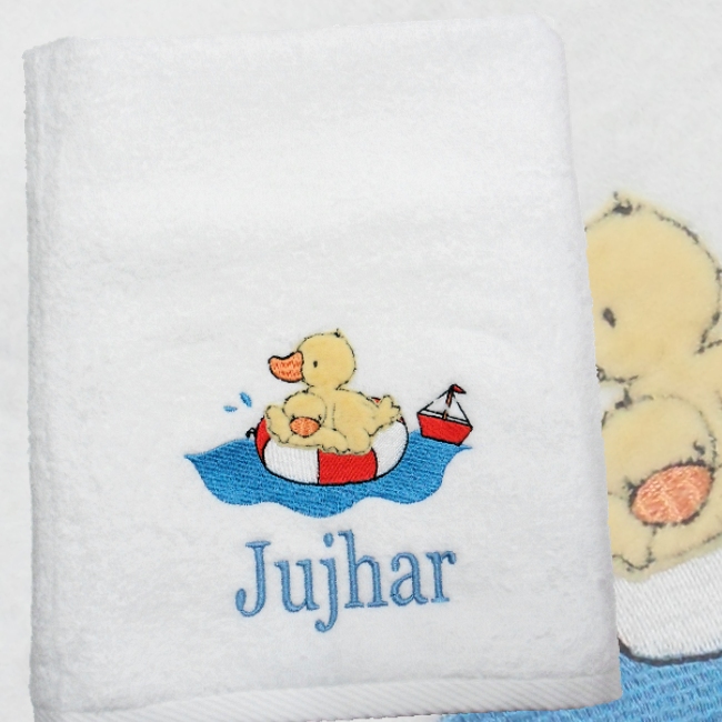 Baby Towel Babys First Personalised Towel Ducky