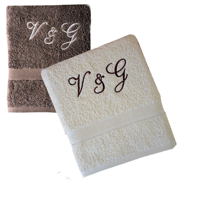 Personalised Hand Towels Brown and Cream Hand Towel Set