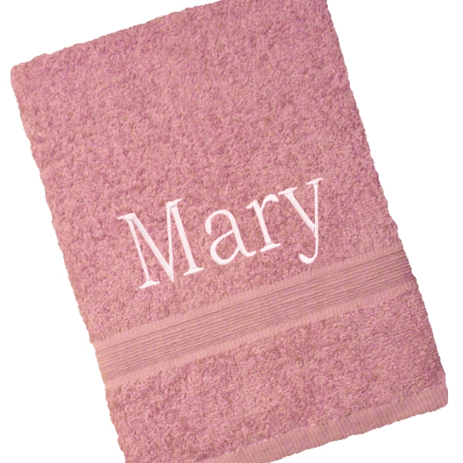 Pink Bath Towel Personalised Dusky Pink Cotton Towel