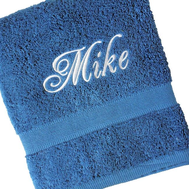 Personalised Towel Electric Blue Bath Towel