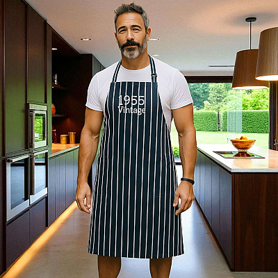 Birth Year Personalised Striped Apron
