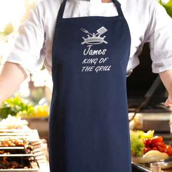 Mens BBQ Apron Personalised King of the Grill Apron