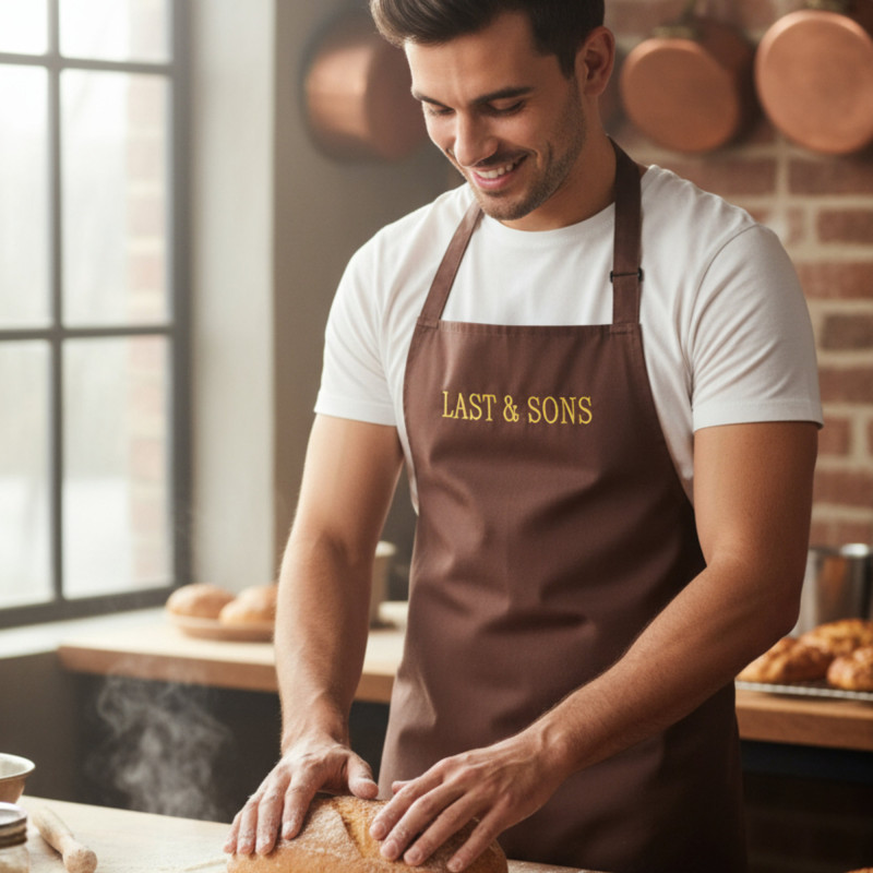 Personalised Apron Brown Apron Baking BBQ Gift