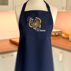 Ladies Butterfly Apron Personalised Embroidered Aprons