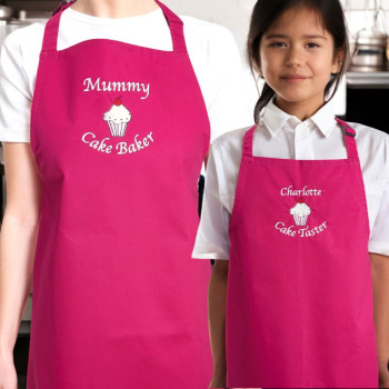 Mum and Daughter Aprons Baker and Taster Cupcake Apron Set