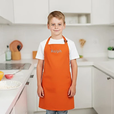 Childrens Apron Personalised Orange Kids Apron
