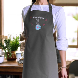 Personalised Kitchen Apron Embroidered Cup of Love Apron
