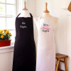 Mr and Mrs Right Aprons His and Hers Black White Apron Set