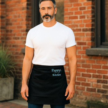 Mens Personalised Bar Apron Embroidered Name Waiters Apron