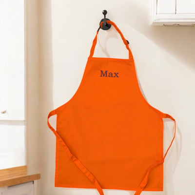 Childrens Apron Personalised Orange Kids Apron