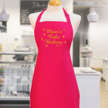 Personalised Apron Ladies Pink Apron Embroidered Name