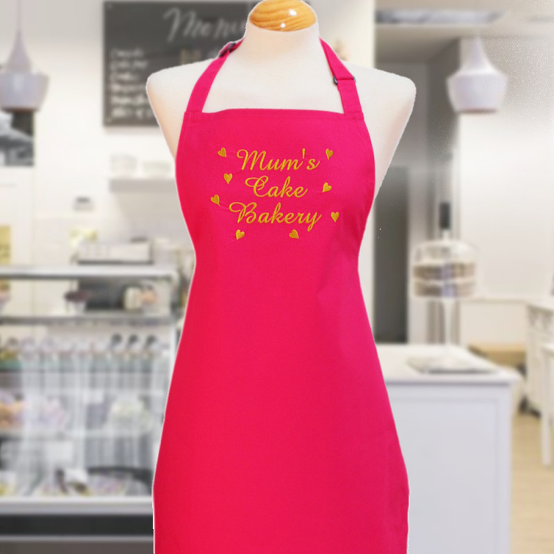 Personalised Apron Ladies Pink Apron Embroidered Name