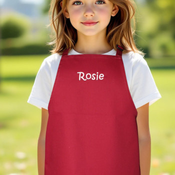 Childrens Apron Personalised Red Kids Apron