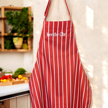 Butchers Apron Personalised Red Stripe Apron