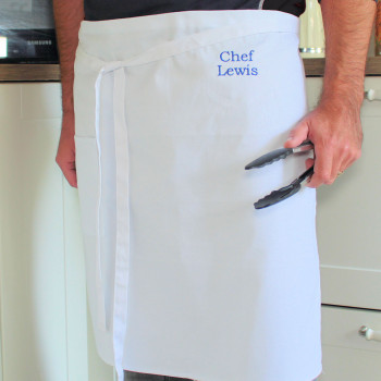 Personalised Half Apron White Waist or Bar Apron