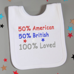 Personalised Baby Bibs Dual Nationality Bib