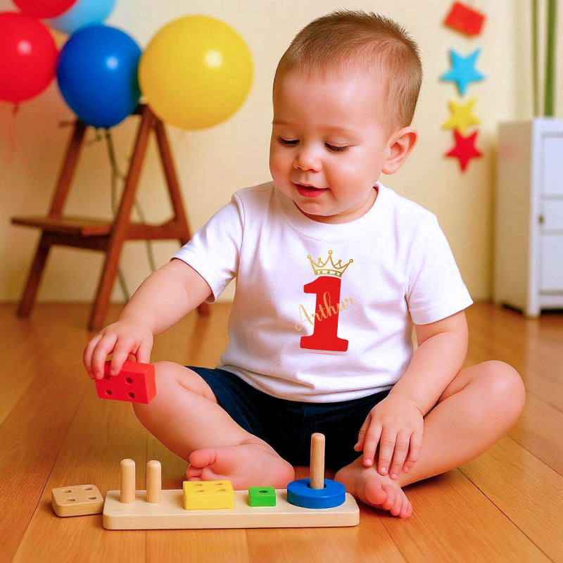 Personalised Baby T Shirt Printed 1st Birthday