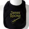 Personalised Black Baby Bib Rockin Guitar Bib