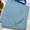 Personalised Baby Blanket Blue Cotton Jersey Blanket