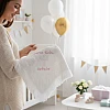 baby christening shawl embroidered name white