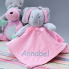 Elephant Baby Comforter Personalised Baby Girl Taggy Blankie