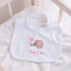 Girls First Baby Bib Personalised Elephant Bib
