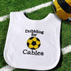 Football Baby Bib Personalised Team White Baby Bib