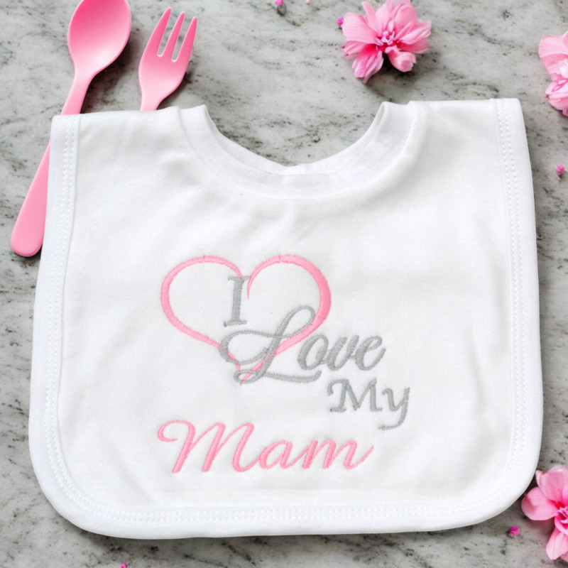 Personalised Baby Bibs I Love My... Mum Dad Brother Sister