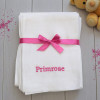 Personalised Muslin Squares White Cotton Muslins Set