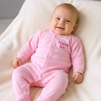 Personalised Sleepsuit Baby Pink Babygrows