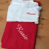 Baby Gift Set Red and White Personalised Blanket and Sleepsuit