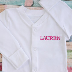 Baby Sleepsuit Personalised White Babygrows