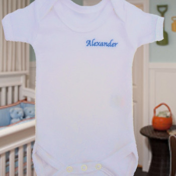 Personalised Babygrow Short Sleeve Vest Bodysuit