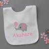 Girls First Baby Bib Personalised Elephant Bib