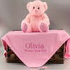 Personalised Baby Blanket Pink Cotton Jersey Blanket