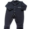Personalised Black Sleepsuit Embroidered Babygrow Sleeper 6-12 months