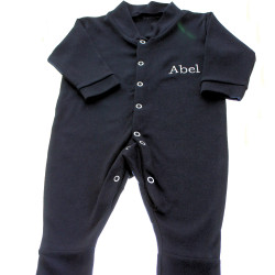 Personalised Black Sleepsuit Embroidered Babygrow Sleeper 6-12 months