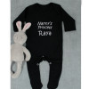 Personalised Babygrows Black Baby Romper Suit
