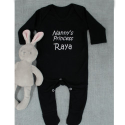 Personalised Babygrows Black Baby Romper Suit