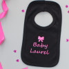 Personalised Baby Bib Embroidered Bow Baby Bib Gift