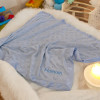 Personalised Baby Boys Blanket Blue Stars Soft Sherpa Fleece