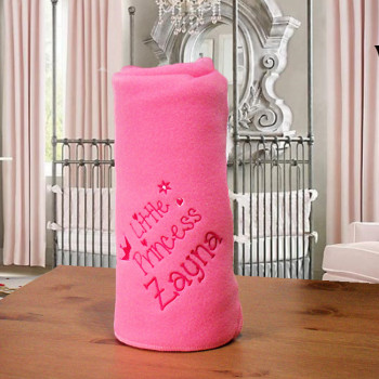 Personalised Baby Blanket Little Princess Wrap Candy Pink