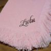 Personalised Baby Shawl Pink Fringed Knitted Blanket
