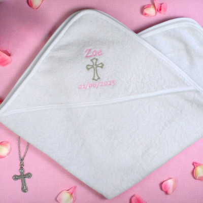 Christening Towel Baby Baptism Hooded Towel